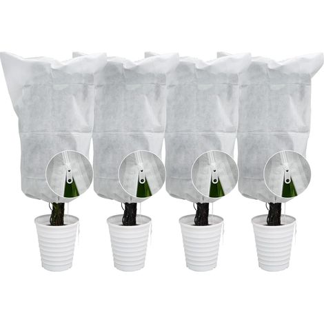 Housse de protection contre le gel pour plantes, 120 x 180 cm, tissu de protection contre le froid et les oiseaux, lot de 4, blanc (1/5)