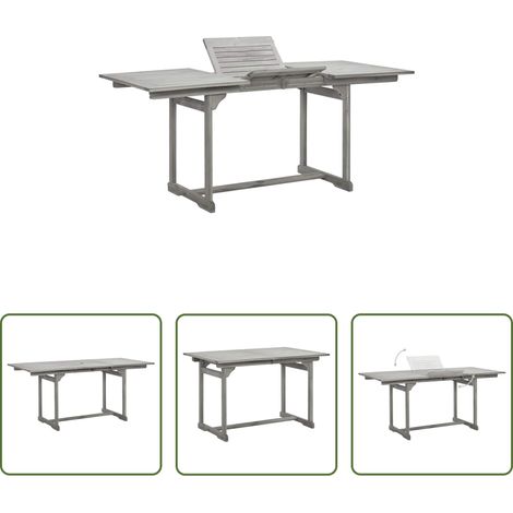 Akazienholz - Garten-Esstisch (120-170)x80x75 cm Massivholz Akazie (1/5)