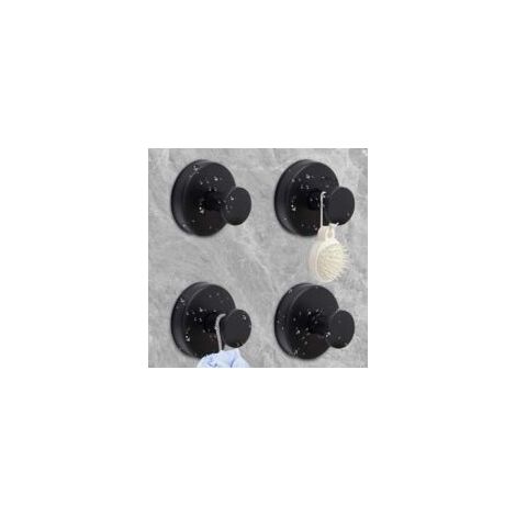 Set di 4 portasciugamani da bagno con ventose, riutilizzabili, senza bisogno di forare, ganci da parete, robusti ganci multiuso per accappatoi e cappotti - Crezuo (1/4)