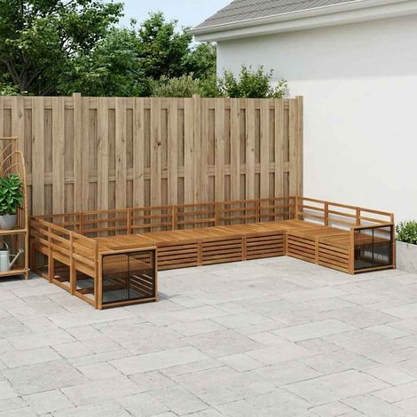 vidaXL Sofagarnituren 10 pcs Massivholz Akazie (1/5)