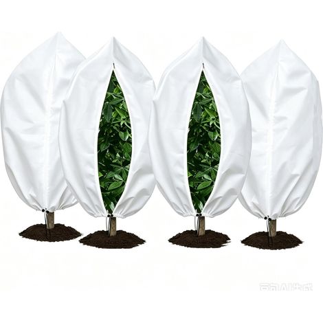 Lot de 4 protections hivernales pour plantes Protection hivernale Sac de gel comme palmiers balcon tente respirante fermeture éclair (1/4)