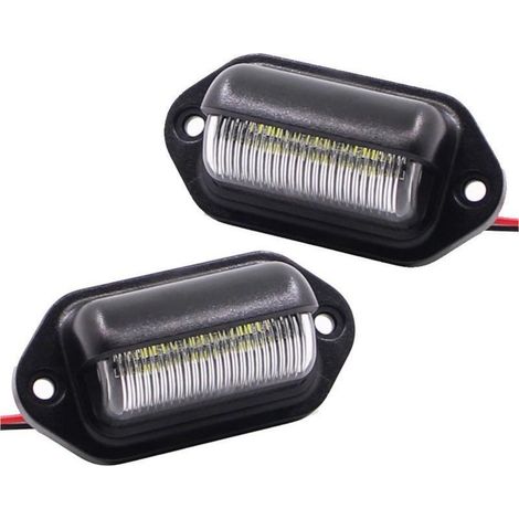Lot de 2 feux de plaque d'immatriculation, 12 V, 6 LED, feu arrière pour camion, SUV, remorque, fourgonnette, éclairage de courtoisie, plafonnier et éclairage de chargement (1/5)
