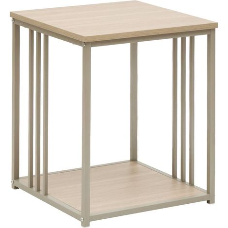 Table de Chevet Avec Étagère "Duna" 50cm Sable (1/5)