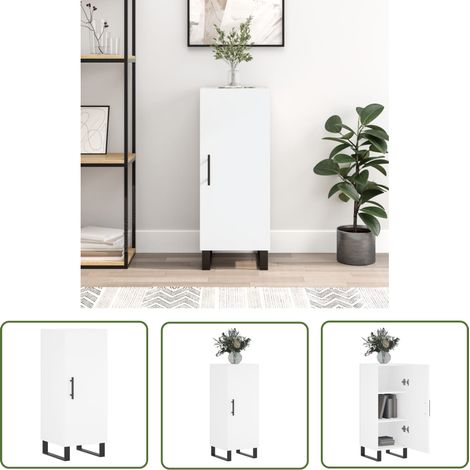 Furniture Limited - Buffet blanc 34,5x34x90 cm bois d'ingénierie (1/5)