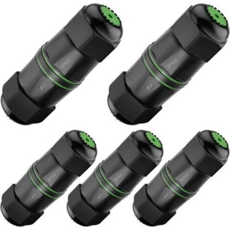 Cat6 Waterproof RJ45 Coupler, RJ45 IP68 Waterproof Female Coupler, Gold Plated and Shielded RJ45 Extender Outdoor for CAT6/CAT5E/CAT5 PoE Network Cables, 1Gbps/250MHz, Pack of 5 (1/5)