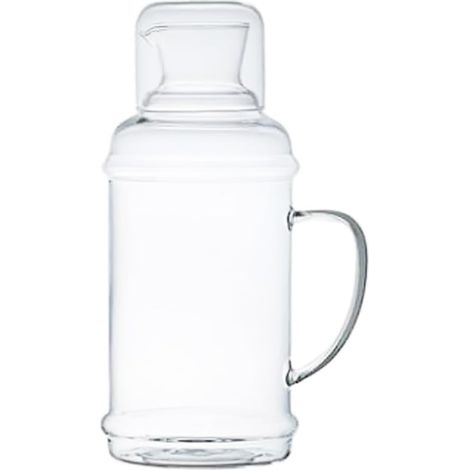 Bouteille Verre Résistante Chaleur Carafe à Eau Froid Volume Idéale Pour Boissons Fraîches à Domicile Avec Couvercle Pratique Style Rétro