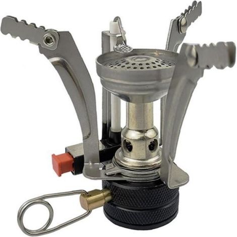 Poêle Gaz - Réchaud Camping - Alliage Aluminium Acier Inoxydable - 3000 W - Pliable - Plein Air Randonnée Escalade Pêche - 1 Pièce (1/3)
