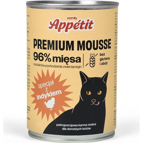 Alimento umido per gatti adulti Comfy Appetit Premium in mousse al gusto di tacchino, 400 g (1/2)