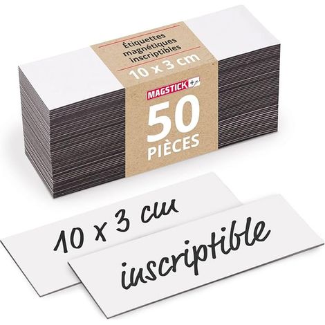 étiquettes magnétiques effaçables 10 x 3 cm blanc mag815 (1/5)