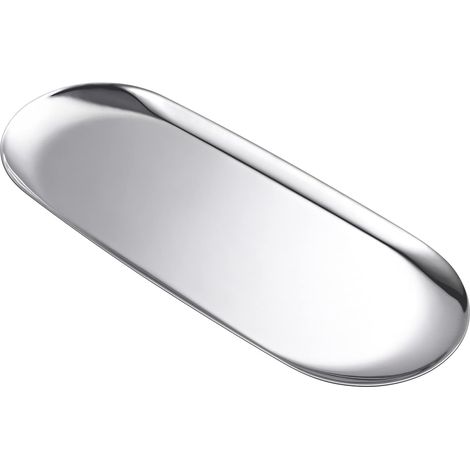 1 Plateau Ovale Acier Inoxydable Finition Miroir Rangement Bijoux Cosmétiques Salon Salle de Bain (1/5)