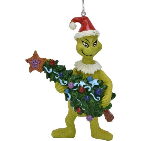 Pendentif Monstre Cheveux Verts Résine pour Décoration de Noël et Sapin (1/5)