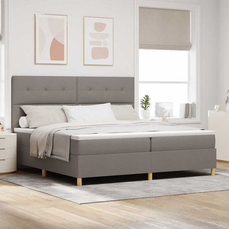 vidaXL Letto a molle con testiera Talpa 200 x 200 cm Tessuto (1/5)