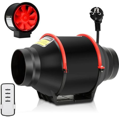 ALOVZE Lüftungskanal-Abluftventilator, 100 mm, 40 W, 310 m³/h, mit Fernbedienung (1/4)