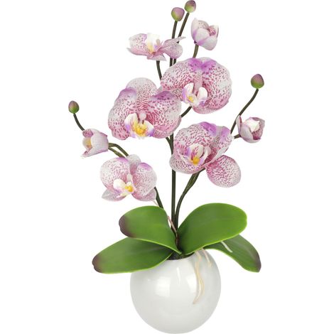 Orchidée Artificielle dans Un Bol Fleur d'orchidée Artificielle Phalaenopsis avec Pot Plante Artificielle Décoration de Mariage Papillon Fleur décorative en Soie Arrangements Floraux (1/5)