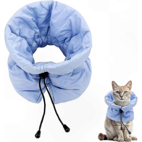 Collier de convalescence souple et ajustable pour chats, collerette de protection pour empêcher le léchage et les blessures, idéal pour les soins post-opératoires. Taille M - Tour de cou : 20-35 cm (1/5)