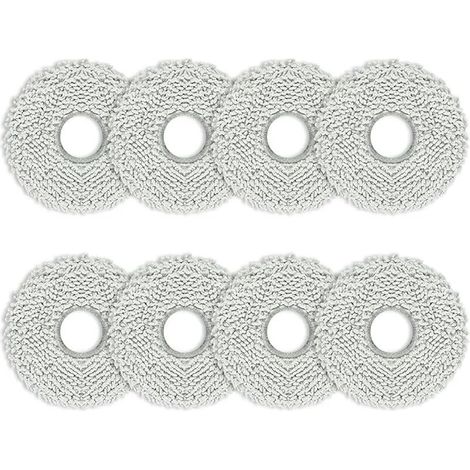Lot de 8 serpillères en microfibre pour aspirateur robot balayeur - Lingettes de rechange en microfibre (1/5)