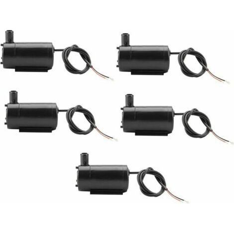 Lot de 5 mini-pompes à eau, 3 W, 220 V CC, 3-5 V, submersibles, en plastique, pour fontaine d'aquarium (1/5)