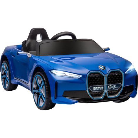 BMW i4 Licensed 12V Kids Electric Ride-On Car, Blue