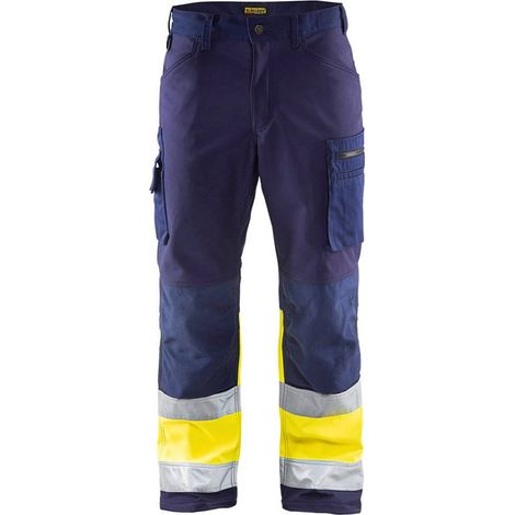 Pantalon softshell haute-visibilité Marine/Jaune fluo - 156225178933 - Blaklader - taille 46 (1/5)