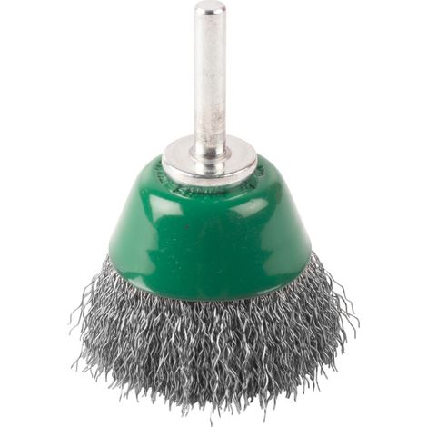 Milwaukee S6 50x20 Edelstahl-Schaft-Topfbürste, geriffelt, 0,3 mm, 3 Stück