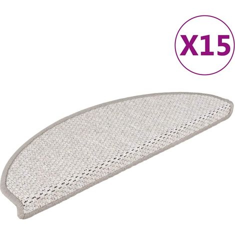 Tapis d'escalier autocollants aspect sisal 15 pcs 65x21x4 cm (1/5)