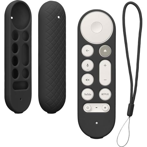 Compatible avec Google TV Streamer 4K Coque - Coque télécommande TV en Silicone - Noir (1/5)