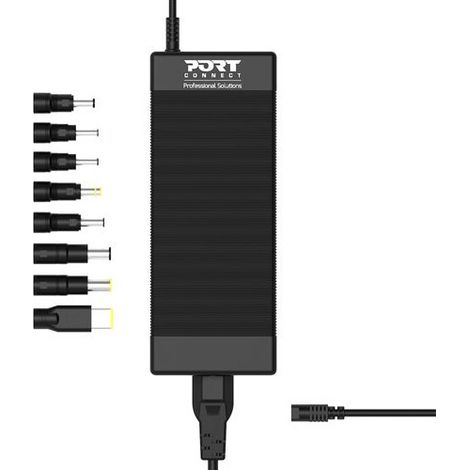 Alimentation secteur universelle Port Designs Connect pour ordinateurs portables Noir