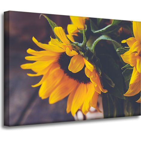Impression sur toile Botanique Tournesols 70x50 cm (1/4)