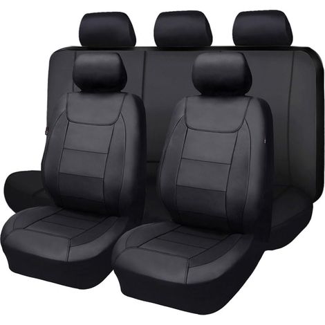 Housses de siège de voiture universelles, protections de siège en cuir synthétique, housses de siège toutes saisons pour 5 places (1/5)