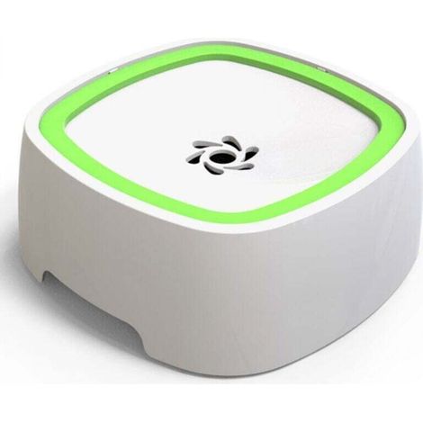 Leak-proof dog bowl with slow-feeding mat, large splash-proof pet water dispenser - green (1/4)