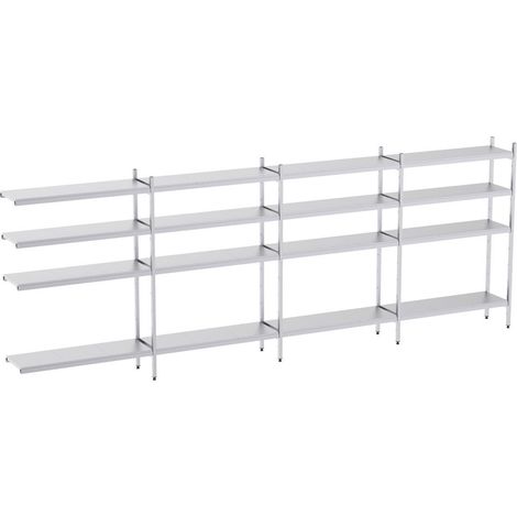 Rayonnage en Acier Inoxydable d'Angle - 5020 à 5920 mm - 4 Niv - P400 - Distform