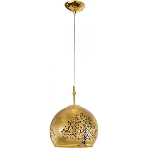 Lampe suspendue Luna Gold 24 Karat Shiny, Glass Albero Multicolor E27 40W H: 200 cm Ø20 cm Dimmable 1-Flame (1/3)