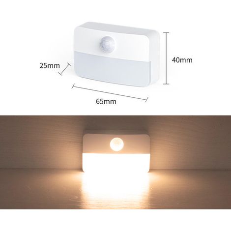 Blanc chaud, veilleuse LED sans fil, lampe à détecteur de mouvement à piles (1/5)