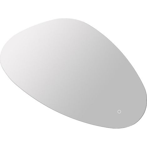 Specchio da bagno luminoso asimmetrico antiappannamento con pulsante touch 80 x 60 cm - SORALIMA
