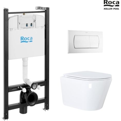 Bastidor GEBERIT duofix pack cisterna empotrada y pulsador delta 01 blan br con inodoro suspendido smyle square de GEBERIT (1/5)
