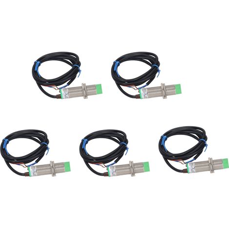 Lot de 5 interrupteurs de proximité LJ18A3-8-J/DZ, capteur inductif M18x1 non encastré, deux fils normalement fermé, 90-250VAC (1/5)