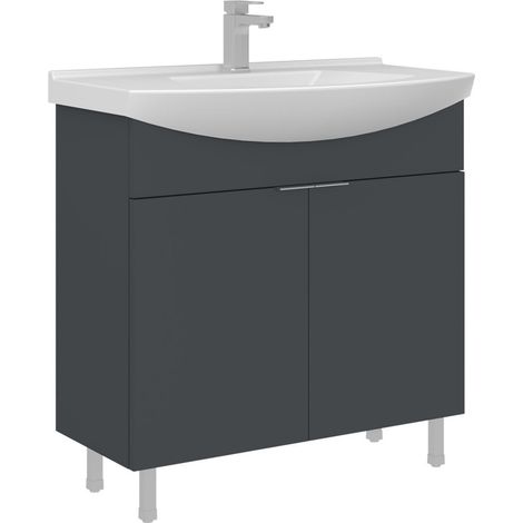 Waschtischunterschrank "Purus 80" – 80 x 50 x 83 cm – Anthrazit matt (1/4)