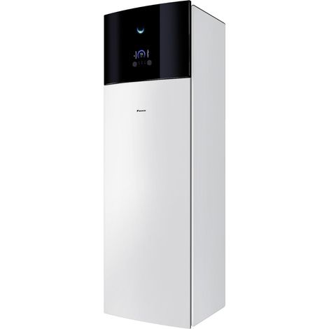 Daikin – Pompe à chaleur air-eau 180l – Efficacité énergétique A++ – Hauteur 1,85m – Dimensions 595x625mm – Température max 70°C