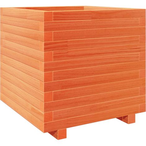 Vassoio per fioriera aiuola rialzata piante fiori terrazza giardino cera 50 x 50 x 49,5 cm legno di pino massiccio marrone 020038462