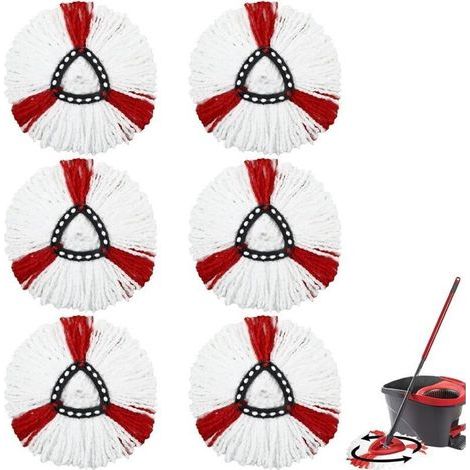 6 Pièces Mop Heads,Têtes de Rechange pour Vadrouille Vileda,Compatible avec Vileda Turbo 2en1 Mop, Balai Serpillère Microfibre (1/5)