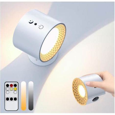 Lampe murale à LED - Non spécifié - Double face - Télécommande - 3 températures - Rechargeable USB (1/4)