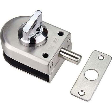 Serratura di sicurezza antifurto per porte in vetro, catenaccio in acciaio inox da 8-12 mm, funzione di apertura e chiusura, per bagno, ufficio, hotel, casa (1/4)