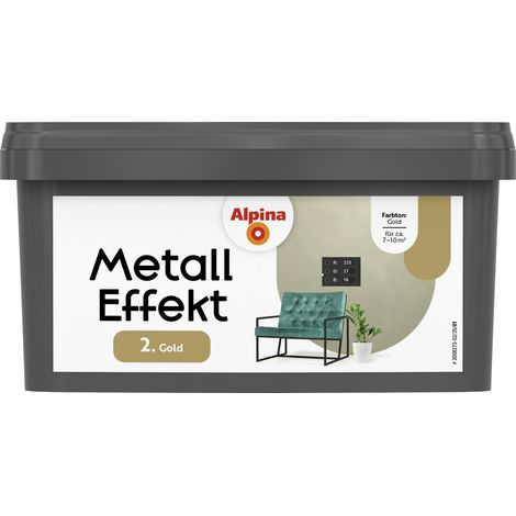 Alpina Effektfarbe Metall 1 L Effekt Finish Gold Effektfarbe