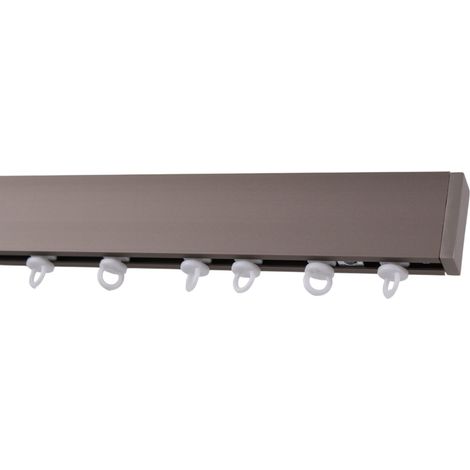 Kit rail à rideau décoratif gris 150 cm pour plafond section 15x35 mm - Boulet