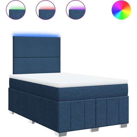 Maison Exclusive - Sommier à lattes de lit avec matelas bleu 120x190 cm tissu