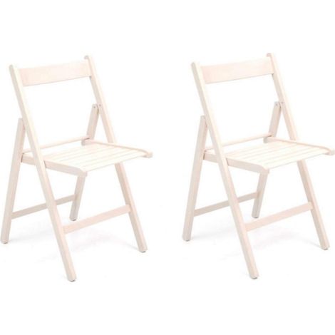 Sedia richiudibile in legno LUSSO bianca 2 Pezzi
