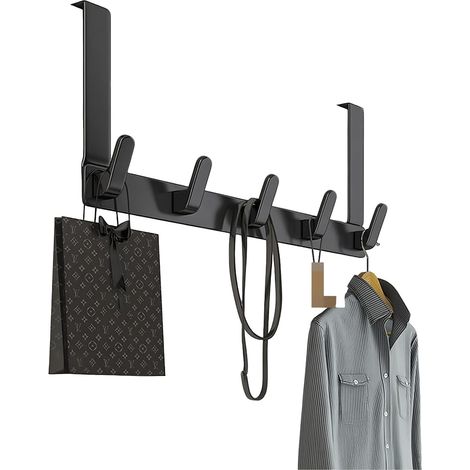 Porte-Manteaux/Crochet derrière la Porte/Mural de la Cuisine et de la Salle de Bain sans Soudure de Salle de Stockage sans Soudure (Couleur : Noir, Dimensions : 43.5 x 18 cm) (1/5)