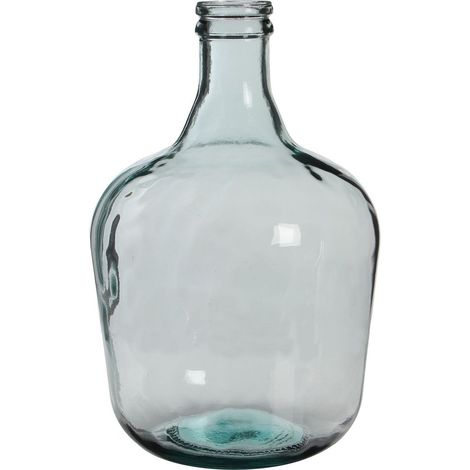 Vase bouteille décoratif en verre 100% recyclé transparent rond pour fleurs H42 x Ø27 cm - PANGIVO (1/5)