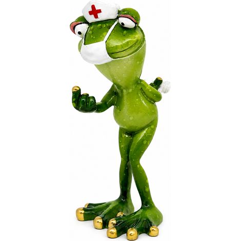 Frosch-Krankenschwester-Figur, 16 cm, lustiger Frosch für Ärzte und Krankenschwestern (1/5)