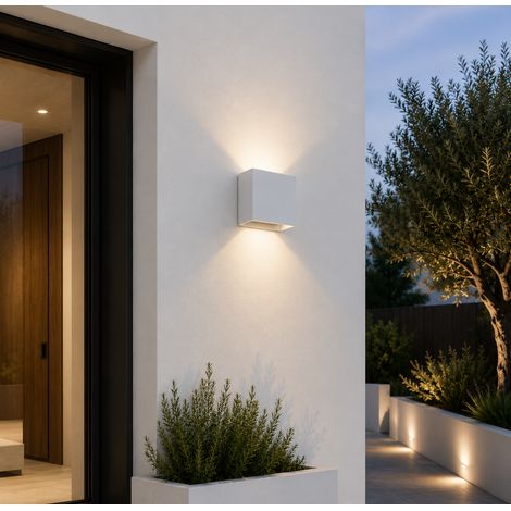 Applique Murale Extérieure LED 2x5W 100Lm/W IP65 Blanc 4000K [HO-APL06-IP65-WW] (1/5)